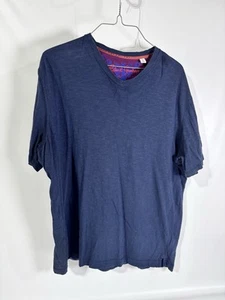Robert Graham Men's V-Neck Short Sleeve T-Shirt Navy Size L - Picture 1 of 6
