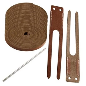 Baseball Glove Lace Kit | 6 Leather Laces, Lacing Needle, Thumb & Pinky Brown - Bild 1 von 8