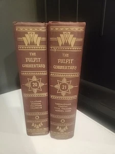 Vtg The Pulpit Commentary Books Volumes 20 And 21 Eerdmans Burgundy Set 1950 - Picture 1 of 7