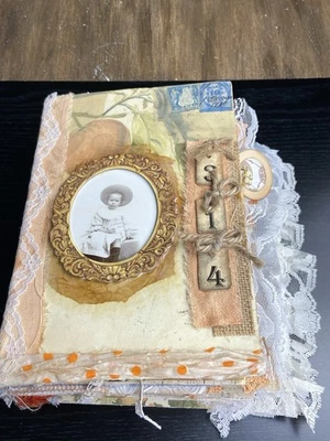 Handmade Junk Journal 8.5”T X 6”W Chuncky Filled With Emphemera Vtg Inspired  - Image 1 of 4