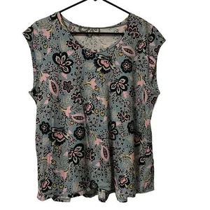 Loft Multicolor Flower Sleeveless Loose Fit Ladies Top Size XL - Picture 1 of 4