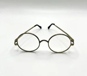 Costume bambola giocattolo vintage anni 70 ottone occhiali rotondi retrò cornice filo bambini - Foto 1 di 9