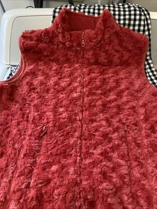 Cozy Fleece Zip Vest with Pockets in Vibrant Red Alps Brand Women’s Sz M - Picture 1 of 6