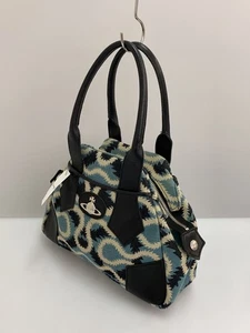 Vivienne Westwood Yasmin Canvas Boston Bag Navy Muster Lederbesatz - Bild 1 von 7
