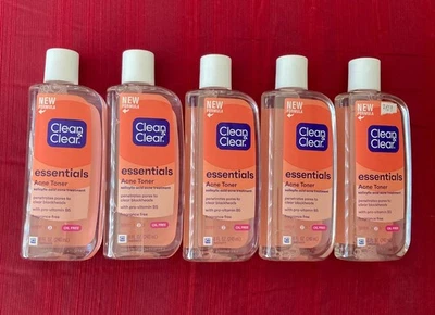5x Clean & Clear Essentials Oil-Free Acne Toner Salicylic Acid 8 oz X: 3/26,2/27 - Image 1 of 4