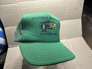 Vintage Stephen Aviation MN Trucker Mütze Baseball Cap grün Doppeldecker Flugzeug - Bild 1 von 7