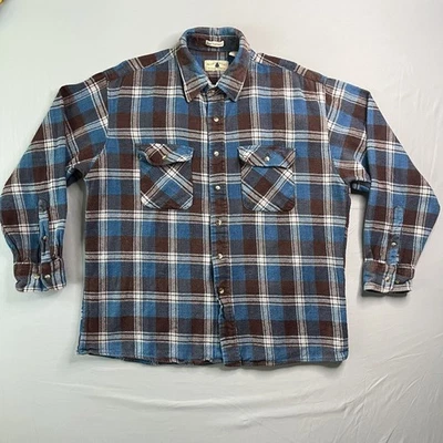 Camisa De Franela Territorio del Noroeste De Colección Para Hombres X-Grande A Cuadros Pesada Aguja Única Años 90 Foto 1 de 4