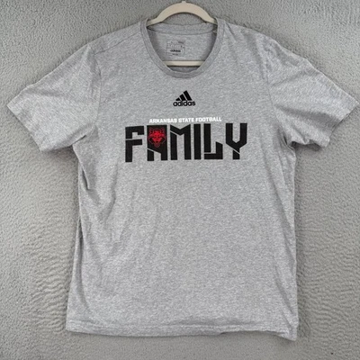 Arkansas State Red Wolves Shirt MENS Large Adidas Gray Football Family Tee NCAA - Image 1 of 4