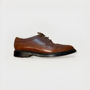 Florsheim Imperial 97625 Longwing Blucher Pebble Grain Brown 7 3E USA Vintage - Picture 1 of 8