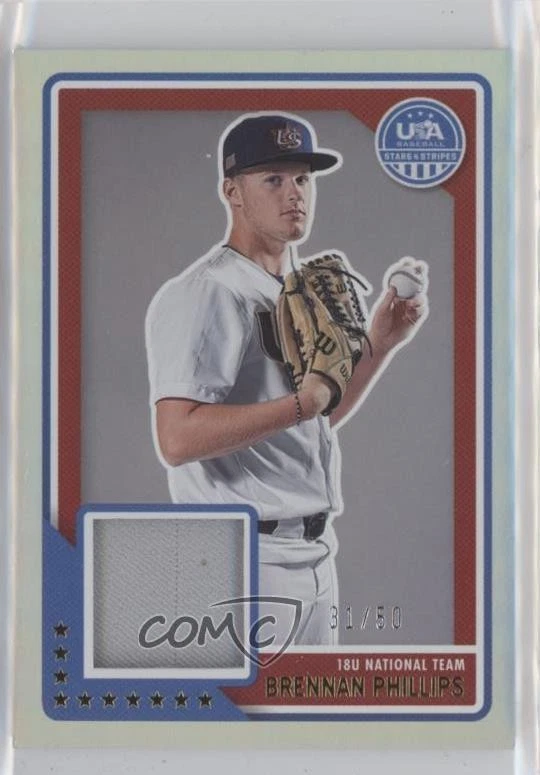2023 Panini USA Baseball Stars & Stripes Material Holo /50 Brennan Phillips - Image 1 of 2