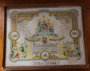 Certificado enmarcado Odd Fellows Meritorious Services 1958 - Imagen 1 de 6