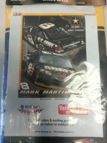 MARK MARTIN U.S. ARMY #8 VERTICAL BANNER FLAG 27" X 41" MADE IN USA Cover