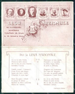Trento Riva del Garda Lega Nazionale 1908 Moro Doppia SCOLLATA cartolina QT4224 - Picture 1 of 2