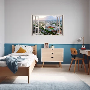 3D Fake Window Old Trafford Football Stadium Wall Art Man U Vinyl Sticker - Picture 1 of 4