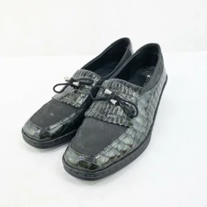 ARA Rachel Shoes Womens Green 7.5 Croco Print Patent Leather Wedge Loafer  - Picture 1 of 9