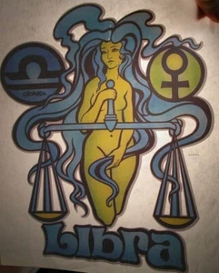 LIBRA ZODIAC SIGN ROACH 1970's VINTAGE IRON ON TRANSFER -NICE, B-15 - Picture 1 of 3