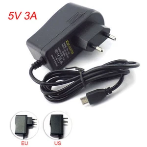 5V 3A Micro USB Charger Adapter Cable Power Supply for Raspberry Pi B+ B US Plug - Picture 1 of 8