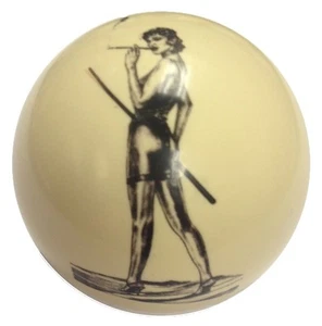 Pool/Billiards Smoking Pin-Up Girl with Cue - Cue Ball NEW!  - Picture 1 of 1