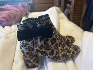 Kate Spade New York Gold Glitzer Stiefeletten Festlich Glam Sparkle, Größe 5,5 - Bild 1 von 5