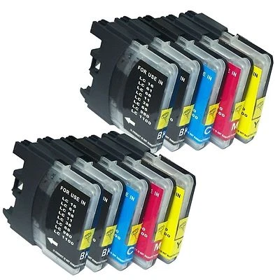 10pk Ink Set Combo For Brother LC61 LC-61 MFC 250C 255CW 290C 295CN 490CW 495CW - Image 1 of 2
