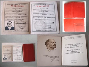 Soviet Union Communist Party Membership Card Official Document 70s USSR Original - Picture 1 of 14