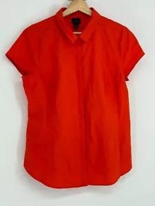 Camicia da donna arancione Worthington maniche corte con colletto abbottonato taglia XL - Foto 1 di 6