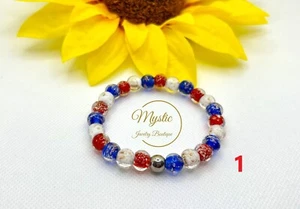 Mystic Firefly bracelet lampwork luminous glass glow in the dark Made in the USA - Picture 1 of 24
