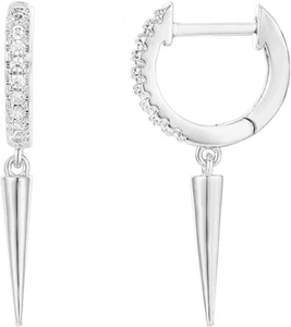 14K Gold Plated S925 Sterling Silver Post Lightweight Drop/Dangle Huggie Earring - Picture 1 of 12