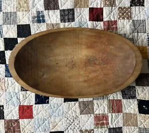 Antike primitive 18”x9,5”x4” Holz Teig Grabenfräse handgeschnitzt Schüssel Americana - Bild 1 von 11