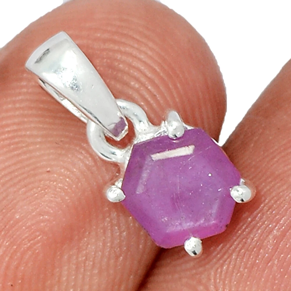 Rare Natural Ruby Stalactite 925 Sterling Silver Pendant Jewelry CP55317 - Image 1 of 1