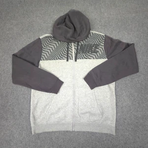 Nike Jumper Mens LARGE Grey blue tag Long Sleeve Full Zip hoodie winter Size L - Picture 1 of 9