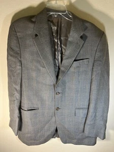 Ralph Lauren Blazer Men 42R Blazer Sport Coat Checked Brown Jacket Wool Silk Vtg - Picture 1 of 21