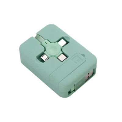 4 in 1 Retractable USB Charger Data Cable W/ Phone Stand Type C Micro USB CableⒽ - Image 1 of 4