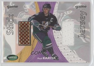 2001-02 ITG Parkhurst Jersey and Stick Paul Kariya #PSJ-04 HOF