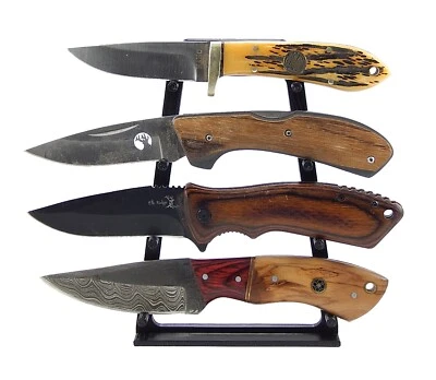 4 Knife Display Stand Rack Holder For Medium To Large Knives Holds Four Blades - Image 1 of 4