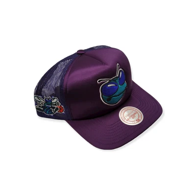 Mitchell & Ness Charlotte Hornets Logo Remix Trucker Adjustable Snapback Hat Cap - Image 1 of 4