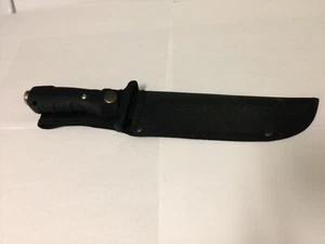 Frost Combat Fixed Knife 7.5" Stainless Steel Blade Black Rubber Handle - Picture 1 of 4