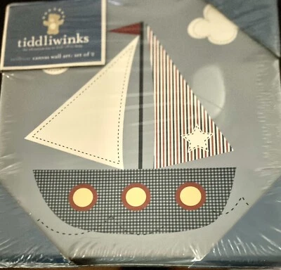 Tiddliwinks velero lienzo arte de pared conjunto de 2 nuevo Foto 1 de 4