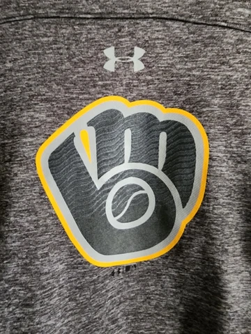 Milwaukee Brewers Sweatshirt Mens Under Armour MLB Coldgear Cowl Zip Pockets Cover