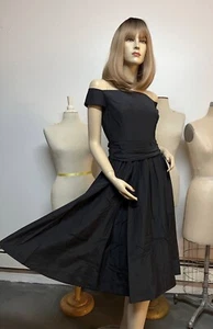 NEW IN BAG J Peterman Off the Shoulder Silk/Cotton Dress w/ Pin Size 6 Bust 36 - Picture 1 of 18