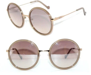 LIU-Jo SONNENBRILLE GOLD BRAUN RUND LJ696S LUXUS DAMEN BRILLE TASCHE FENDI ETUI - Bild 1 von 8