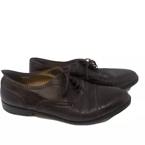 Mezlan Men’s Leather Oxford Handmade Brown Shoes Size 10 - Picture 1 of 8
