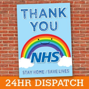 Thank You NHS Poster, We Love NHS, Stay In, Papierposter A5, A4, A3, A2, A1 - Bild 1 von 4