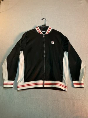 Jaqueta de beisebol vintage Fila Settanta preta Tony Soprano logotipo HBO F masculina LG - Imagem 1 de 4