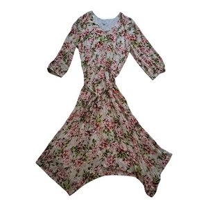 J Jill Kleid Damen Large Creme Midi Kiesel Hortensie Blumen Taschen Cottagecore - Bild 1 von 13