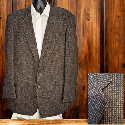 Chaqueta Blazer Oakton Para Hombres 46XT Multicolor Ojo de Pájaro Tweed Lana Foto 1 de 4