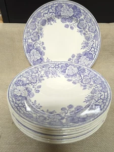 8 Placas Cerámicas Sarreguemines Transferware 7.875" - Patrón Geranio - Imagen 1 de 3