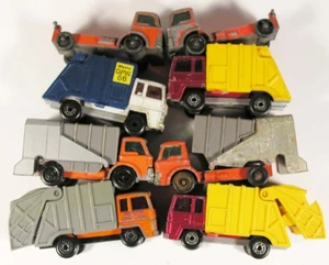 SCRAPYARD LOT 8 X MATCHBOX 7 36 REFUSE TRUCK BIN LORRY FORD DAF VOLVO - Picture 1 of 6