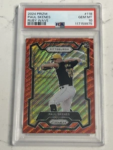 2024 PANINI PRIZM RUBY WAVE #118 PAUL SKENES ROOKIE RC PSA 10 GEM MINT POP 4! - Picture 1 of 2