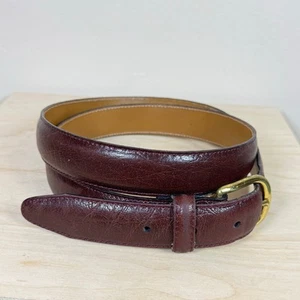 Vintage Damen Gürtel 40 massiv Messing Handarbeit in USA burgund braun leise Luxus  - Bild 1 von 8
